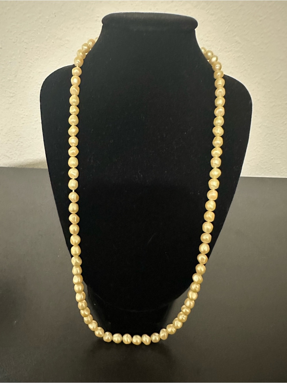 Classic Gold Pearl Bead Necklace - Women's Jewelry